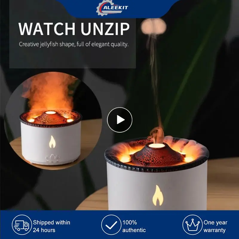 

360ml Air Humidifier Fragrance With Smoke Ring Night Light Lamp Accessories Tools Essential Oil Automatic Sprayer Household Usb