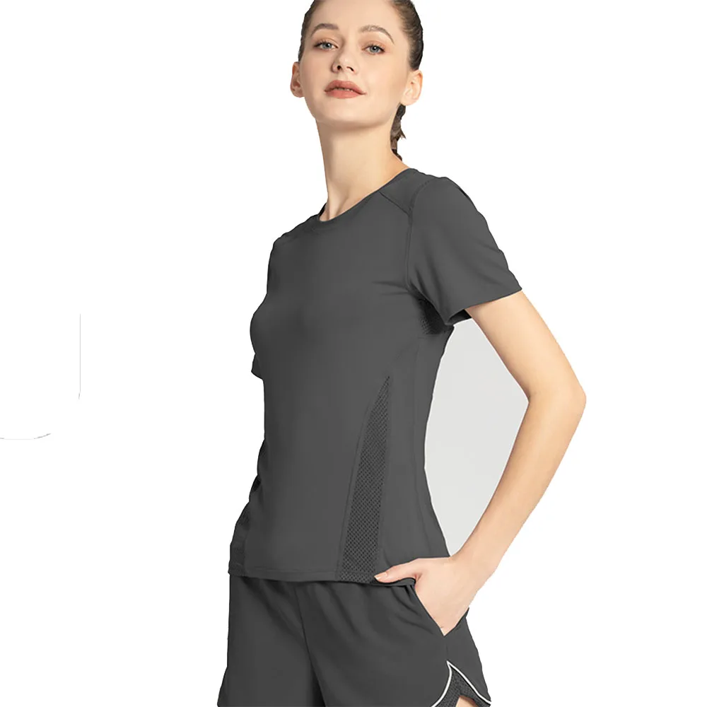

Женские футболки для занятий йогой и бегом с коротким рукавом, повседневные спортивные футболки для тренажерного зала, женские свободные футболки для тренировок