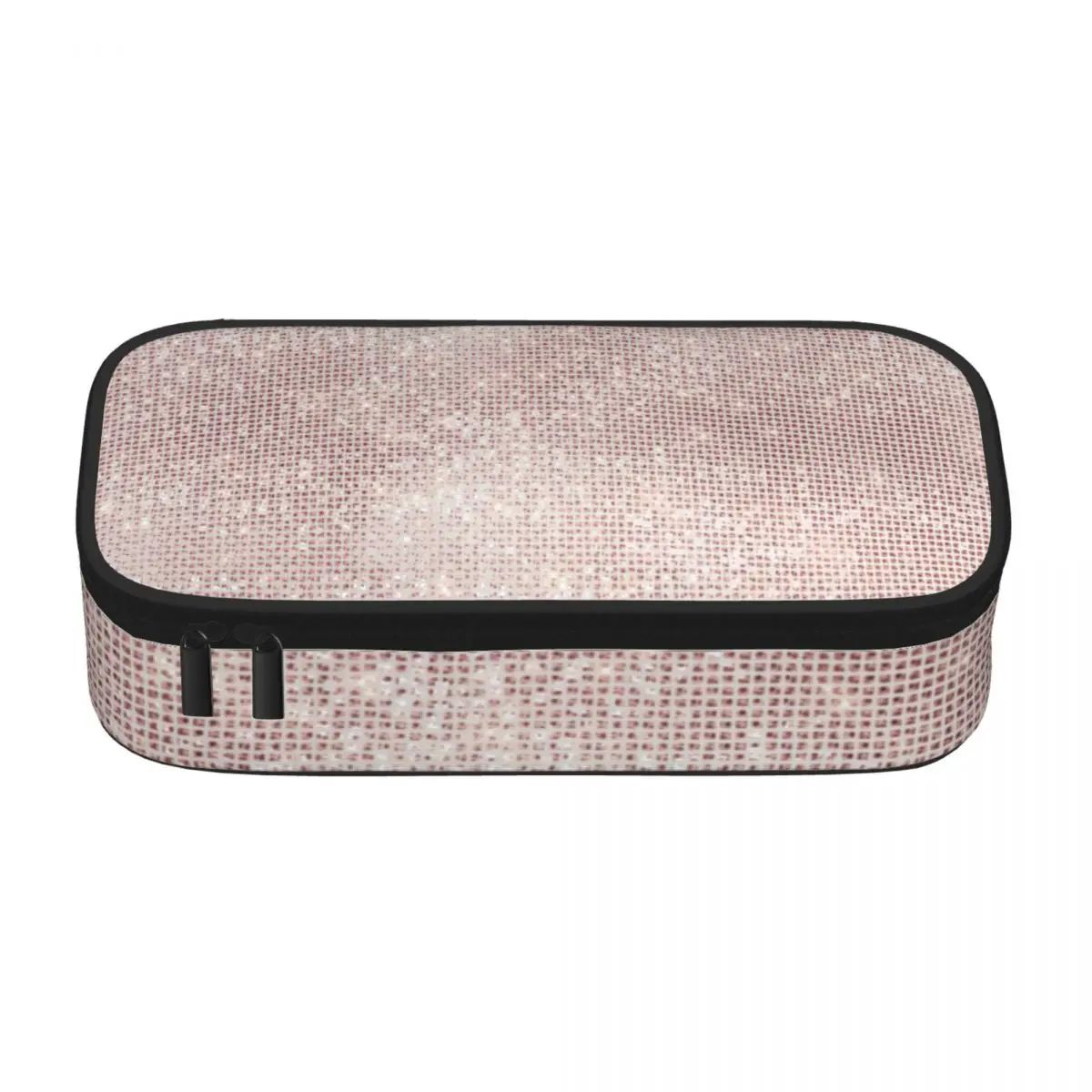 

Чехол для карандашей с розовым, розовым, металлическим принтом, Блестящая серебряная кисть, блестящий пенал на молнии с принтом для колледж...