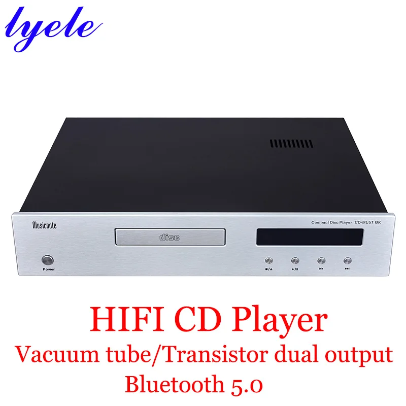 

Lyele аудио CD плеер Hifi дисковый плеер OPA604 Op Amp транзисторная трубка с двойным выходом Bluetooth 5,0 Usb плеер Радио Cd ES9018 чип