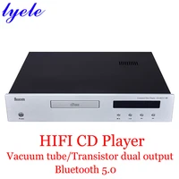 lyele audio cd player hifi disc player opa604 op amp transistor tube dual output bluetooth 5 0 usb player radio cd es9018 chip