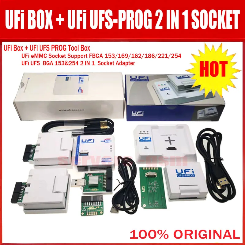 2023 новая оригинальная коробка UFI/UFi UFS-Prog / UFS 2 в 1 розетка (UFS BGA 153/254) UFi с поддержкой