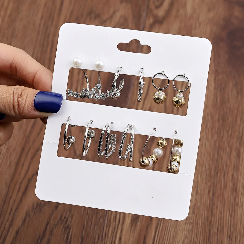 

UKMRS Trendy Silver Color Butterfly Hoop Earrings Set for Women Girls Geometric Irregular Metal Resin Acrylic Earrings Jewelry