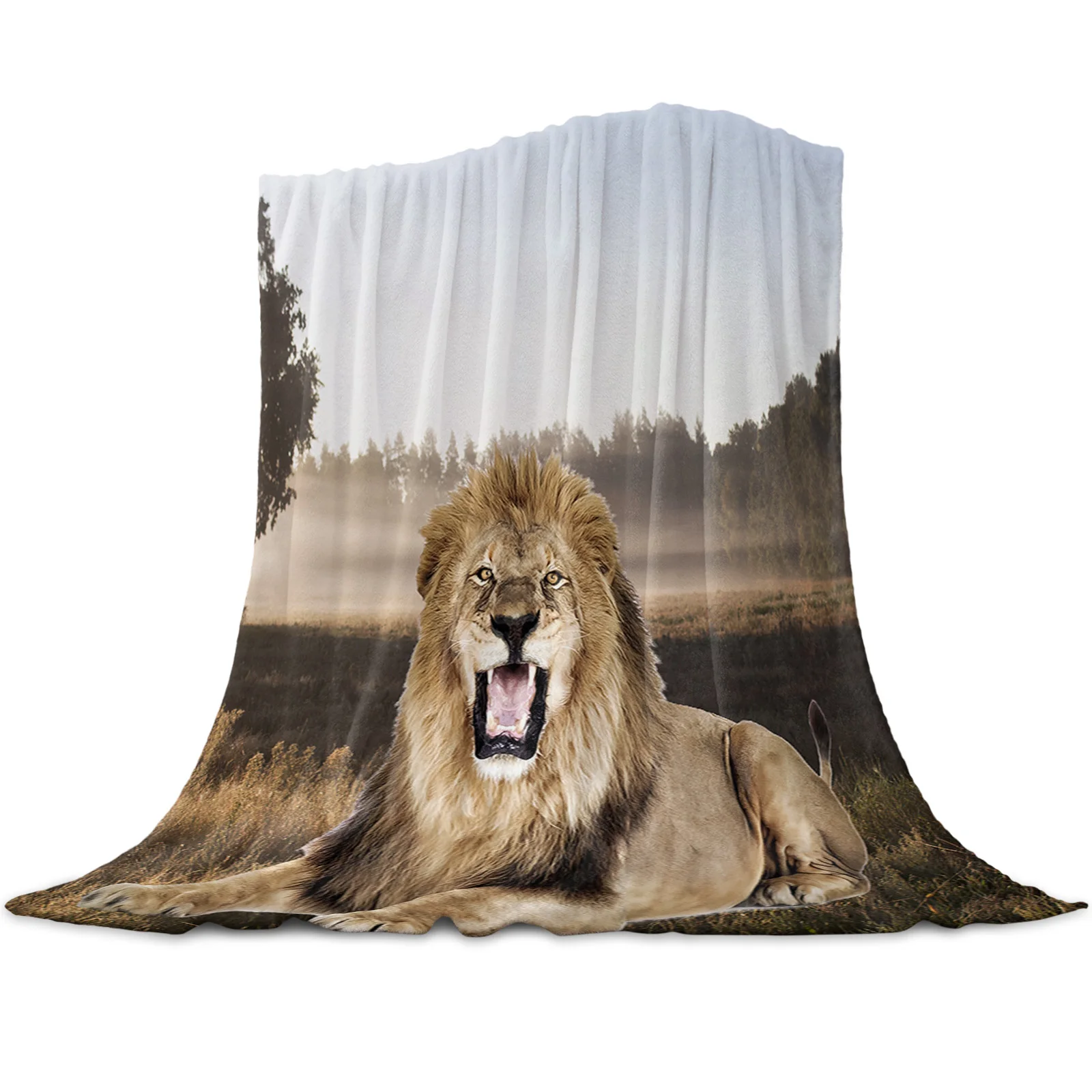

Flannel Blankets Lion Blanket Cushion Warm Throws on Sofa Bed Home Bedspread Travel Fleece Throw Blanket Queen King Twin Size