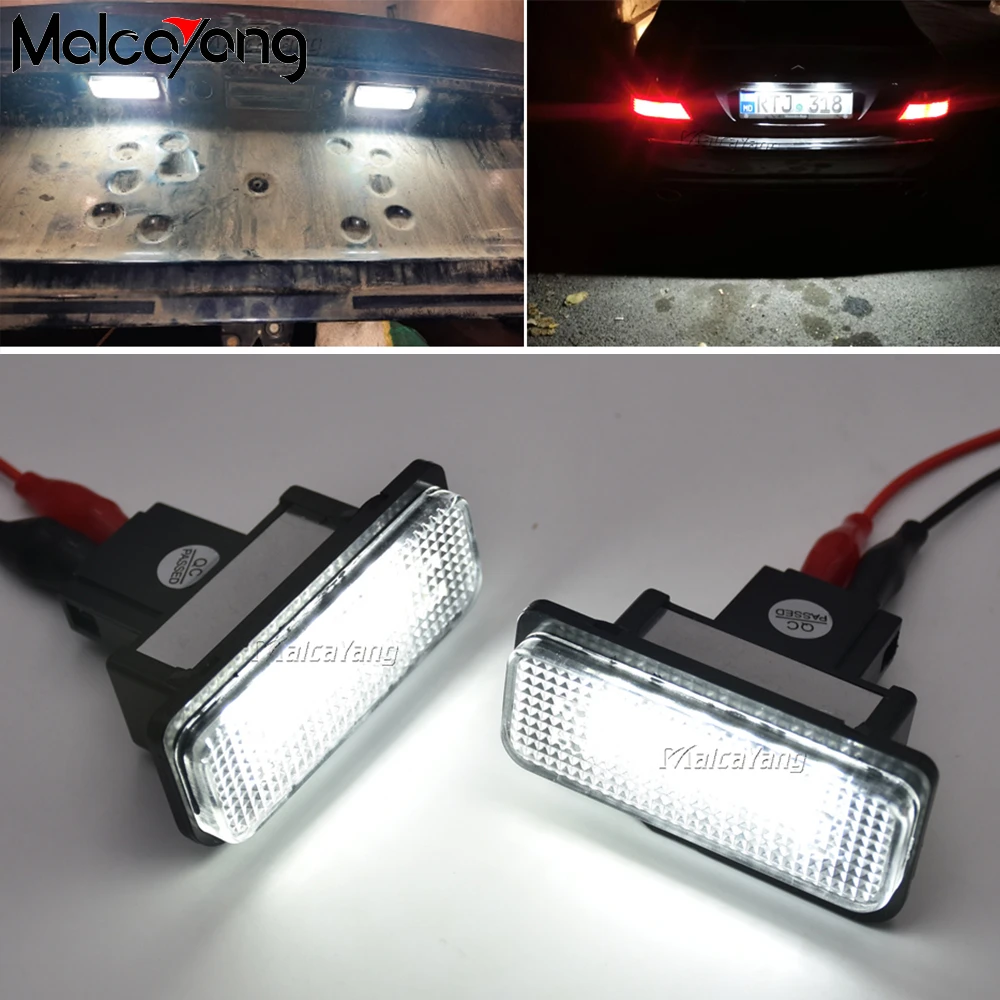 

2pcs LED License Plate Light Bulb No Error Canbus For Mercedes-Benz W203 5D W211 4D W219 R171 2D 6000k White Number Plate Lamp