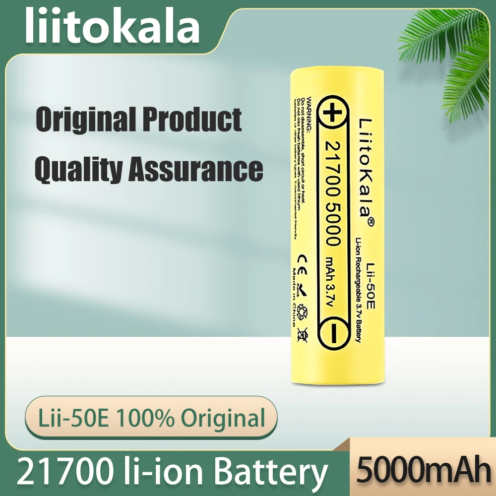

liitokala lii-50E 21700 rechargeable li-ion battery 3.7V large capacity 5000mAh 4.2V flat head power type DIY electric bike 10A