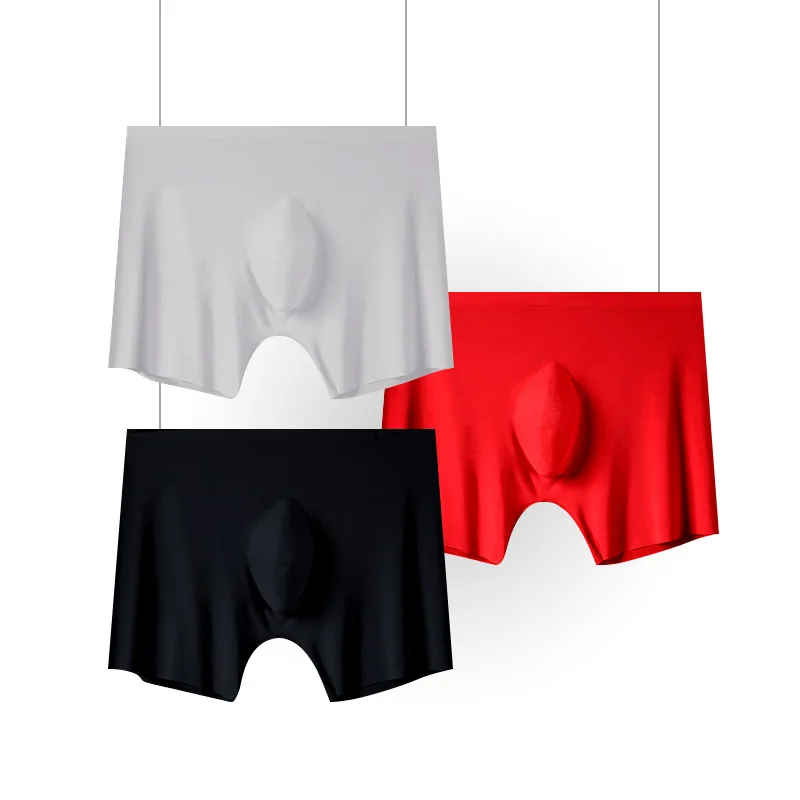 Shorts Mens Ice Silk Seamless U Convex Design Very Soft Sexy Male Men'S Underpants