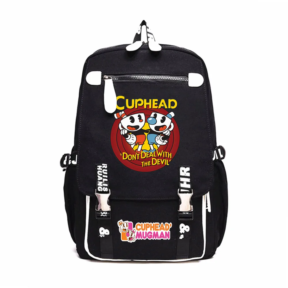 

Game Cuphead Rucksack Print Knapsack Student Cartoon Bookbag Travel Laptopbag Teenagers Black Schoolbag Casual Zipper Backpack