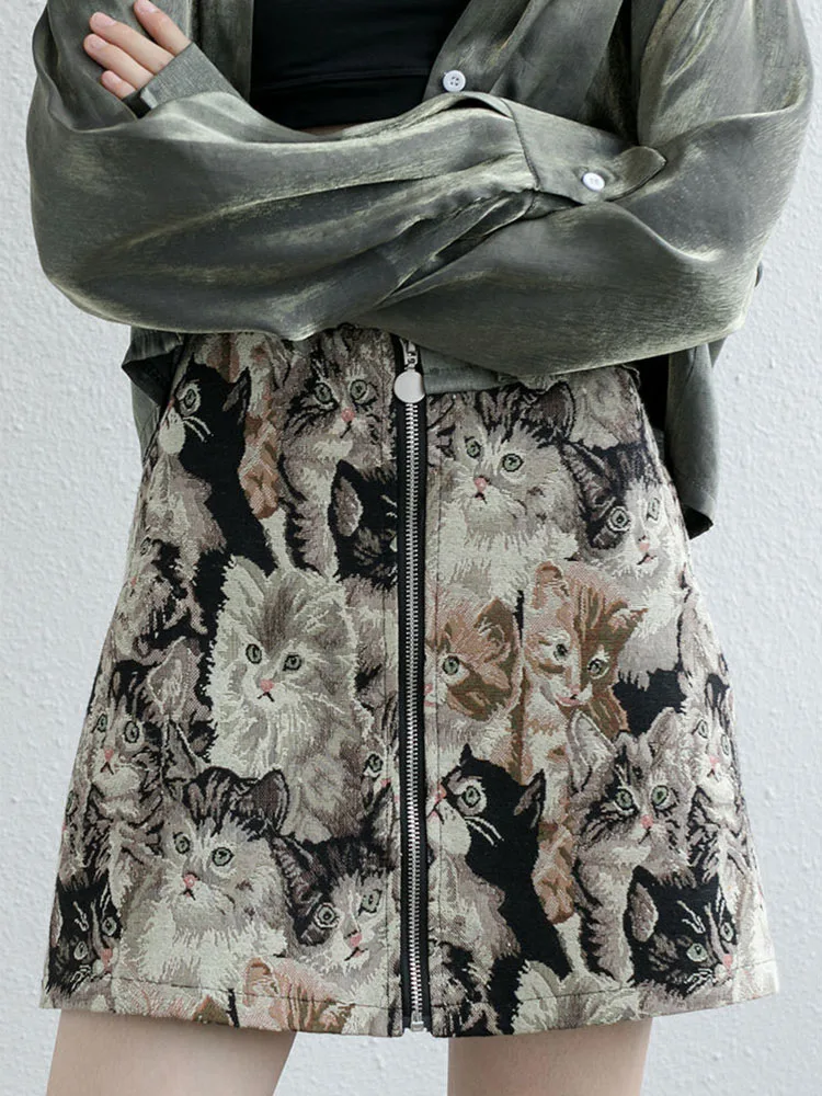 Женская мини-юбка-карандаш с вышивкой высокой талией |