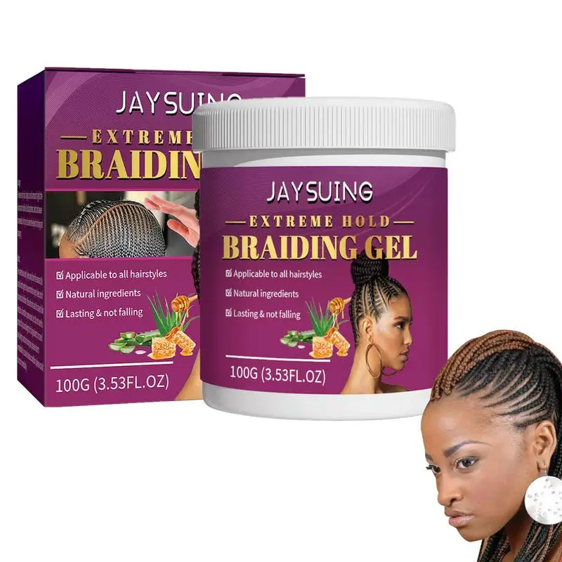 

100g Hair Styling Braiding Gel Edges Control Hair Shaping Cream Biotin Long Lasting Anti Break Hair Wax Anti Hair Loss Hair Care