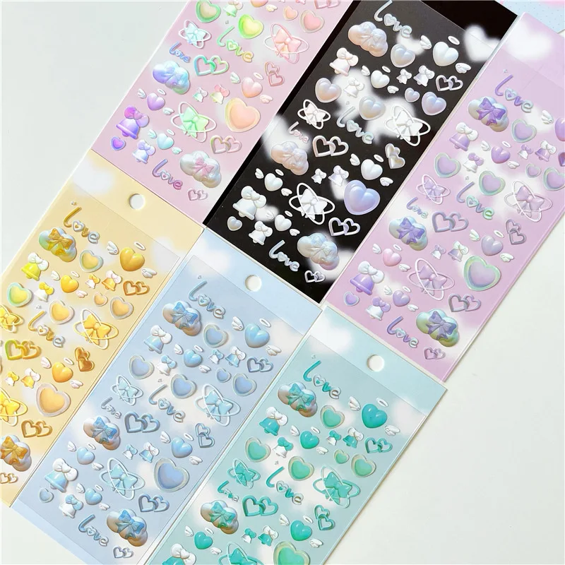 Корейские декоративные стикеры Kawaii Love Heart Bow Bell для рукоделия изготовления