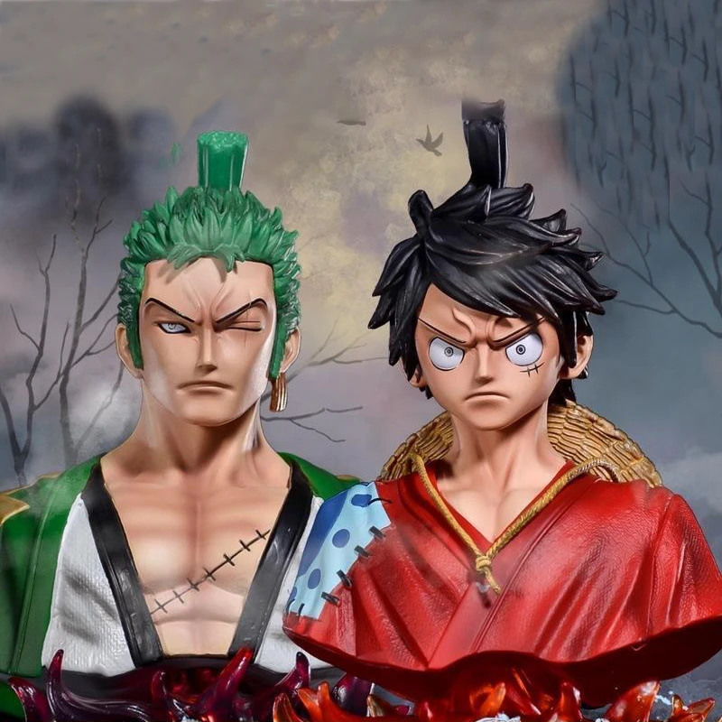 

Bandai One Piece Luffy фигурка Zoro Sanji с подсветкой, светодиодный бюст, аниме фигурка, ПВХ Модель, коллекционные украшения, подарок