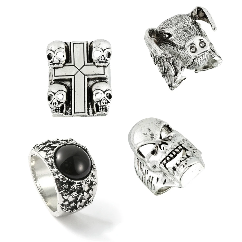 

Billy Hargrove Eddie Munson Ring Hiphop Rock Black Gem Retro Ring For Women Men Party Gift Jewelry Accessorie