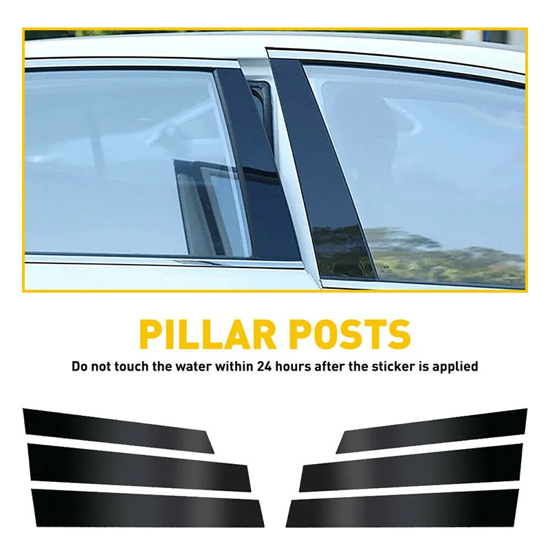 

Possbay Car Pillar Posts Door Window Trim Cover Kits for Honda CR-V CRV 2007 2008 2009 2010 2011 BC Column Stickers