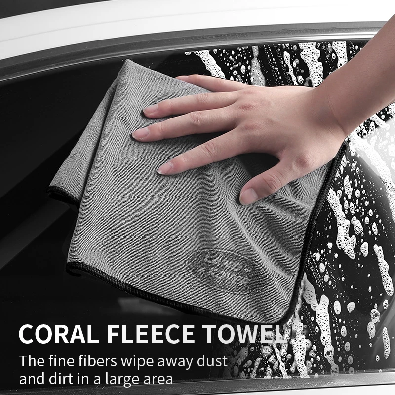 

Car Wash Towel Emblem Soft Cleaning Rag Cotton Drying Cloth For Land Rover Discovery 2 3 4 5 Freelander Range l320 l322 Defender