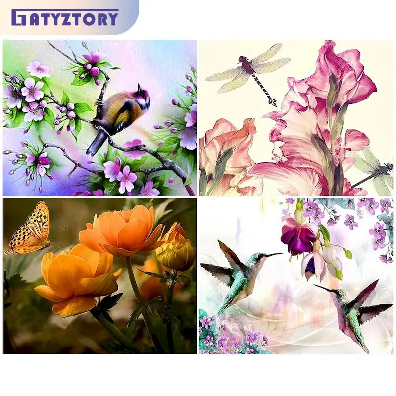 

GATYZTORY Full Square Diamond Painting Bird Embroidery 5D DIY Diamond Mosaic Full Layout Cross Stitch Kit Gifts For Animal