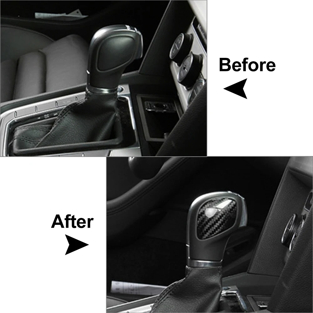 2 шт. эмблема ручки переключения передач из углеродного волокна для Volkswagen VW Golf GTI