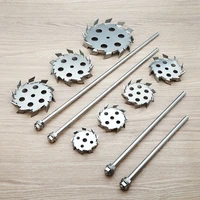 1pcs dia 50mm to 180mm stainless steel saw tooth type dispersion stirring disk with diversion hole lab stirrer rod with nut