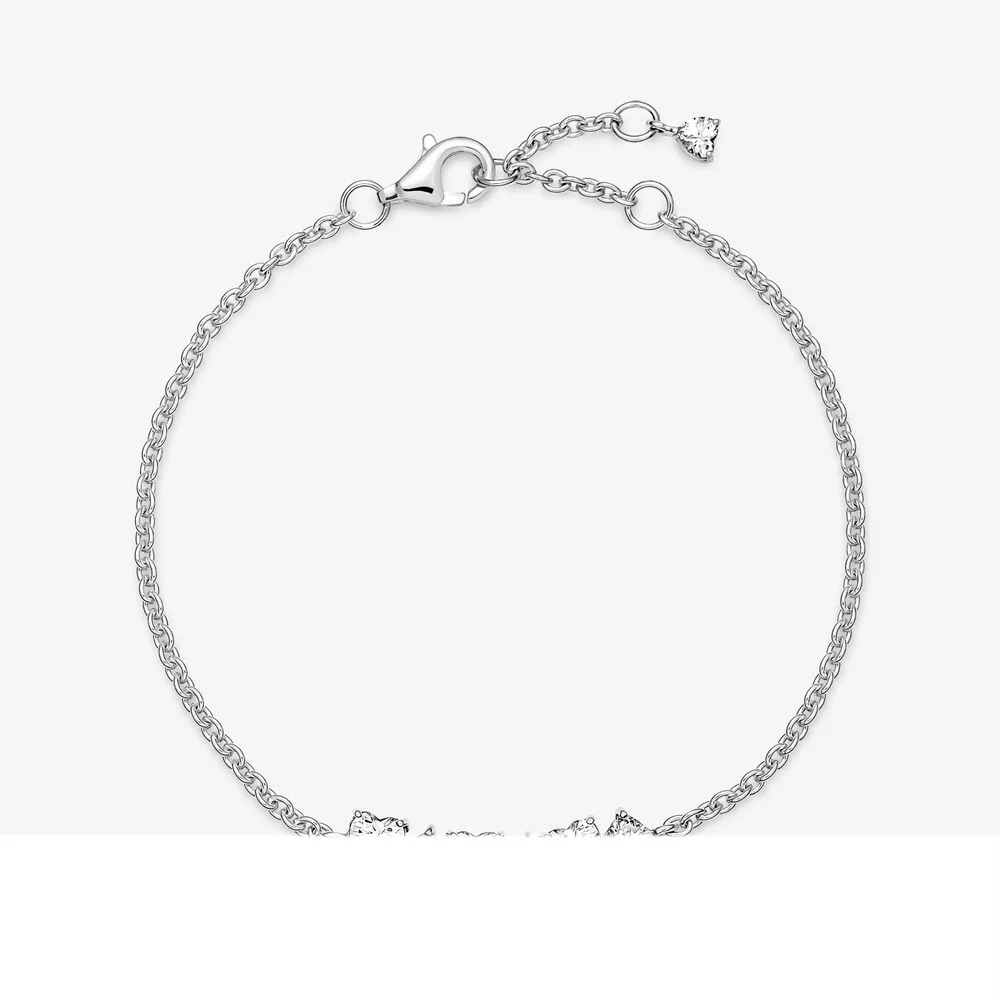 

2022 Mother's Day Gift High Quality Jewelry Sparkling Endless Hearts Chain Bracelet