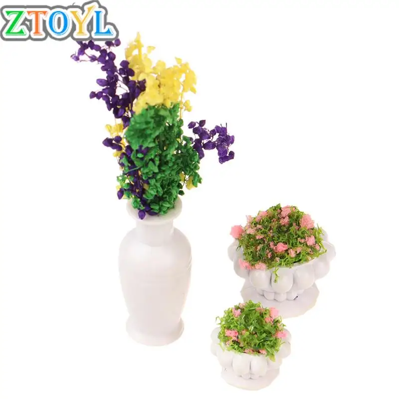 

1:12 Dollhouse Miniature Green Plant In Pot Model Garden Decor Accessories Hot sale