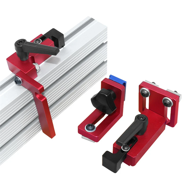 

Miter Track Stop T-Slot T-Tracks Stop Chute Locator Aluminium Alloy Backing Connector for Woodworking Guide Rail Table Saw DIY