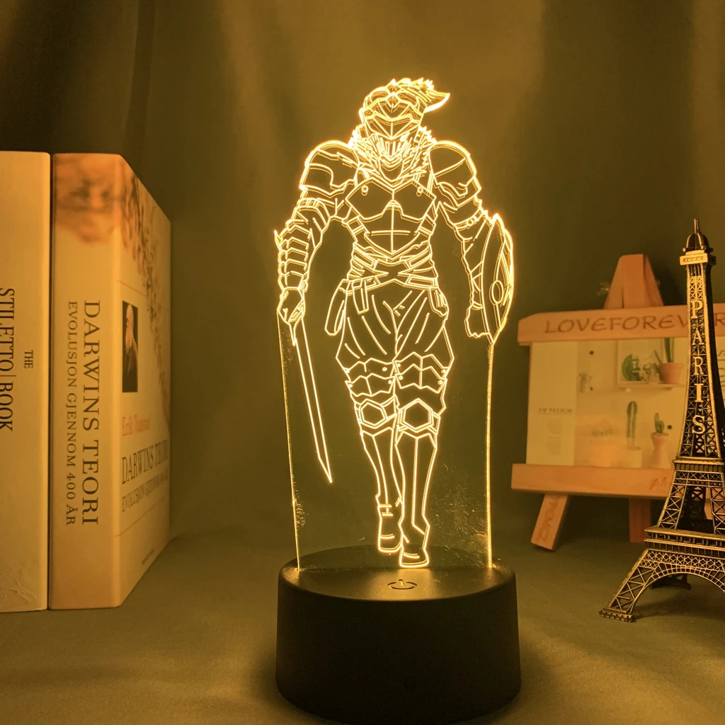 Goblin Slayer Anime Figure 3d Led Night Light For Bedroom Lava Lamp Manga Room Decor Children's Birthday Gift