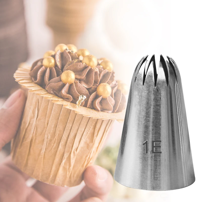 

#1E Flower Cream Nozzles For Cake Tools Large Russian Stainless Steel Nozzle Fondant Cupcake Decoration Tips кондитерские товары