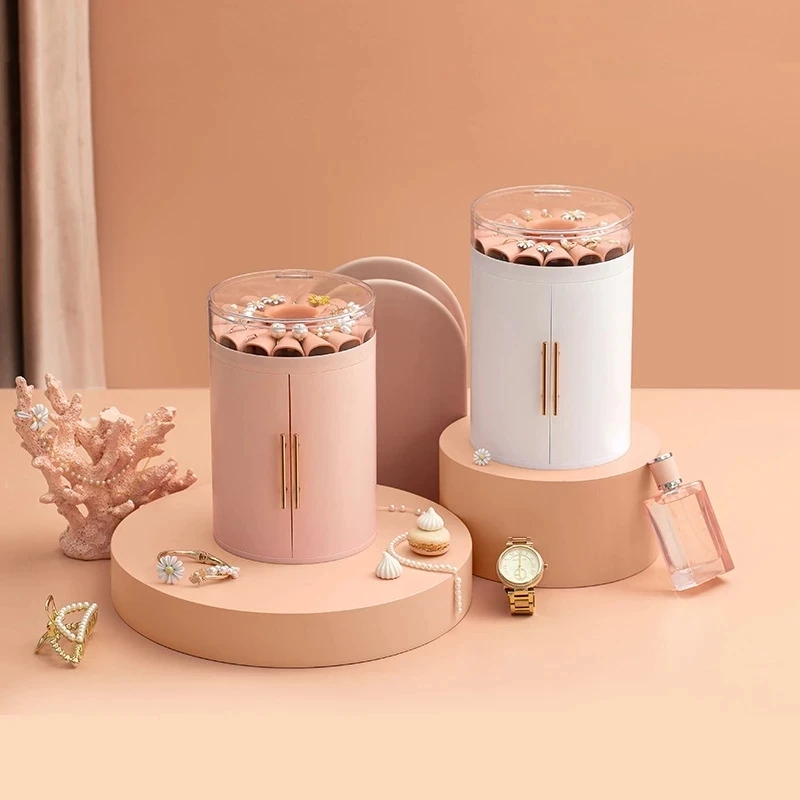

Портативная настольная шкатулка для ювелирных изделий, многослойная Пыленепроницаемая коробка для хранения сережек и украшений, новинка ...