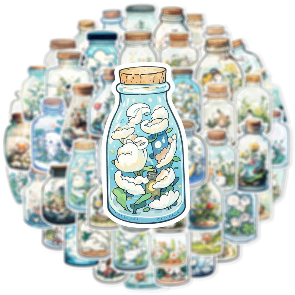 10 / 30 50pcs Бутылка в мире мультяшные наклейки эстетические декоративные ноутбук