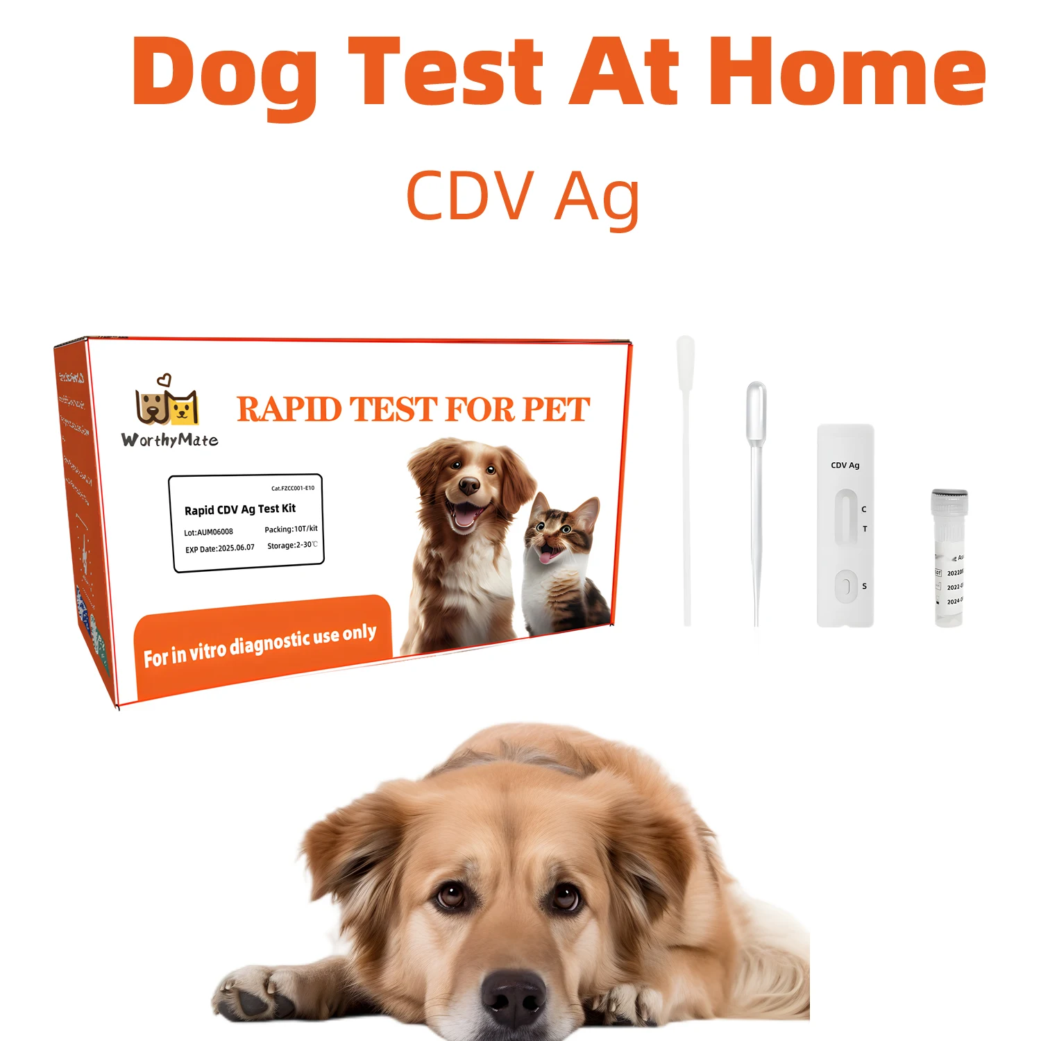 

Worthymate Canine Distemper Virus Pet Rapid Dog CDV Ag Test Kit for Home Clinic Use Free Shipping Early Disease Screening