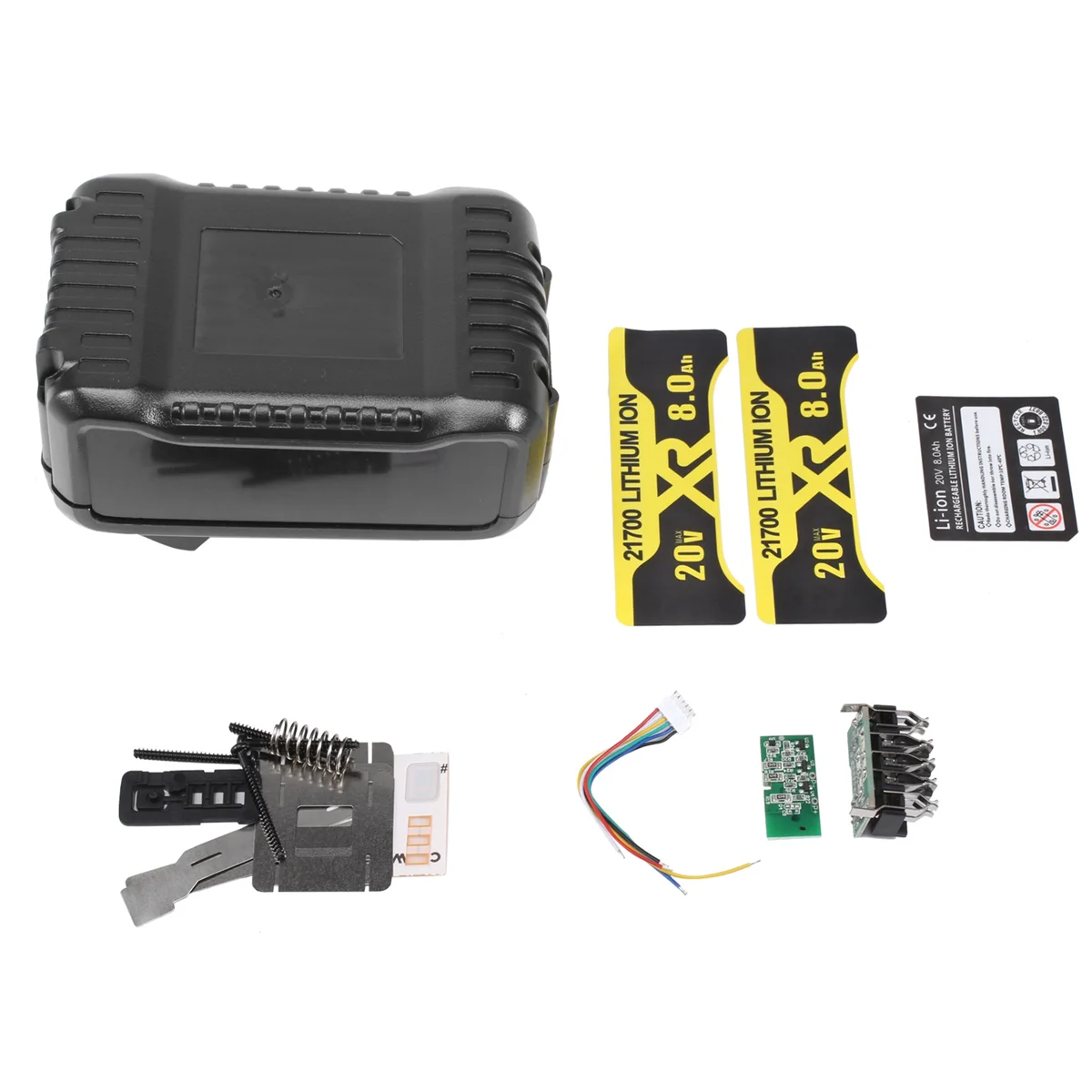 

10X21700 DCB200 Li-Ion Battery Plastic Case PCB Charging Protection Circuit Board for Dewalt 18V 20V with 8.0Ah Sticker