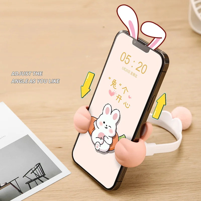 New Desktop Cartoon Creative Cute Rabbit Rabbit Thumb Mobile Phone Holder