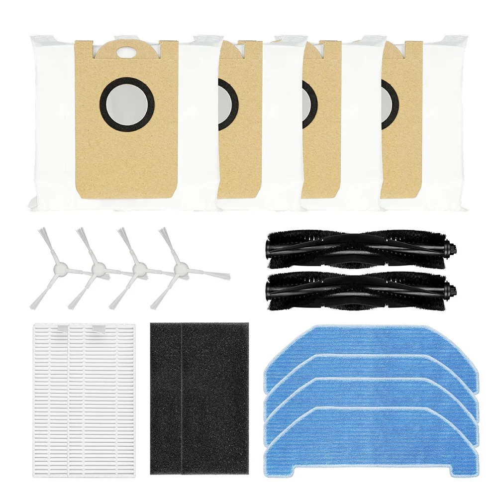 

Main Brush, Side Brush Filter and Dust Bag Replacement Kit Accessories for Neabot Q11 Robotic Vacuum Cleaner