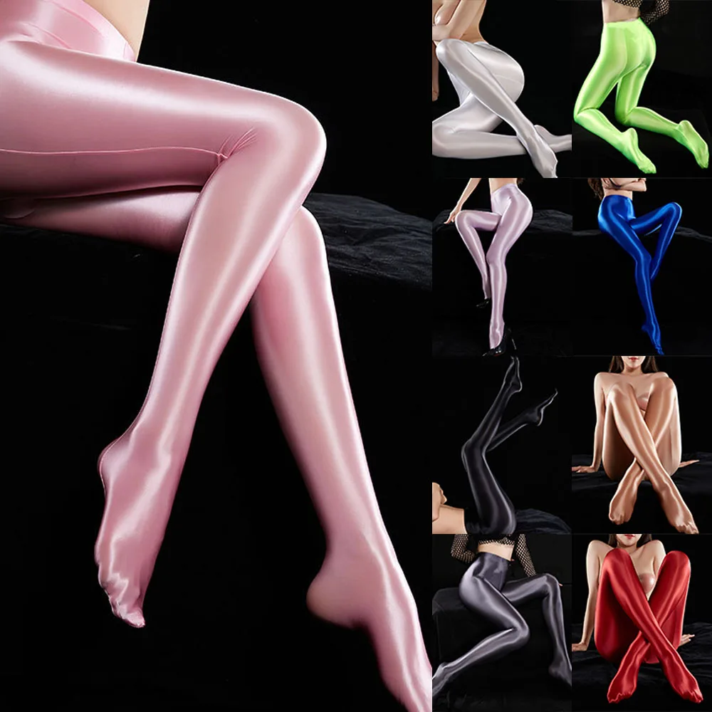 

Women Sexy Glossy Shiny Stretch Pants Stocking Dance Yoga Training Workout Pantyhose Tight Sport Club Leggings Fitness Bottoms