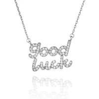 letter necklace women collar good luck fashion gold plated zircon clavicle chain jewelry gift women