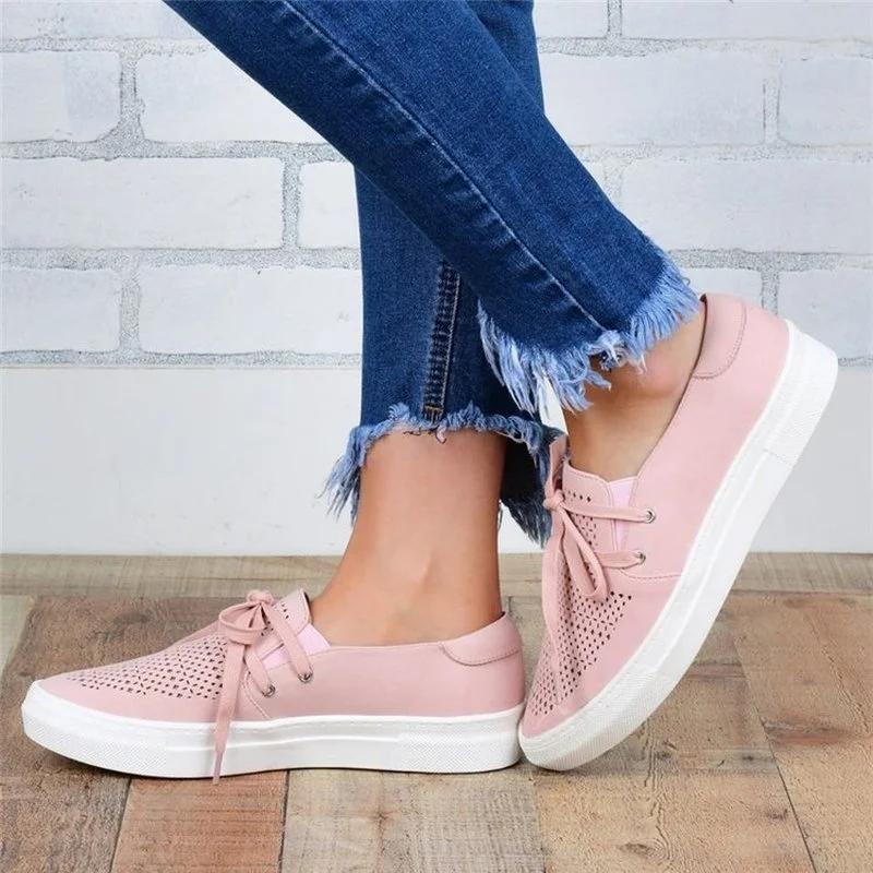 

Женские вязаные сетчатые кроссовки, модная дышащая Уличная обувь для прогулок с мягкой подошвой, летняя женская Вулканизированная обувь, ...