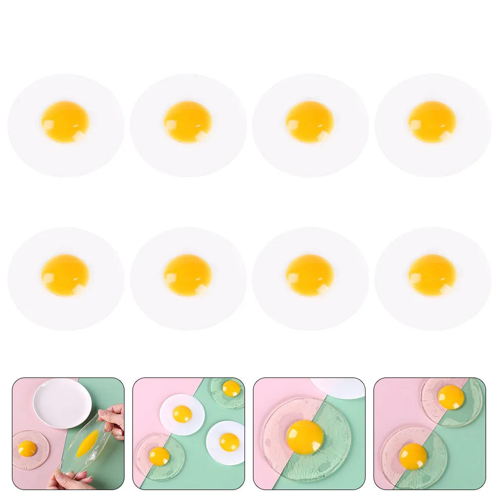 

8 Pcs Candy Bag Simulated Egg Decompression Child Toys Poached Squeeze Soft Rubber Shaped