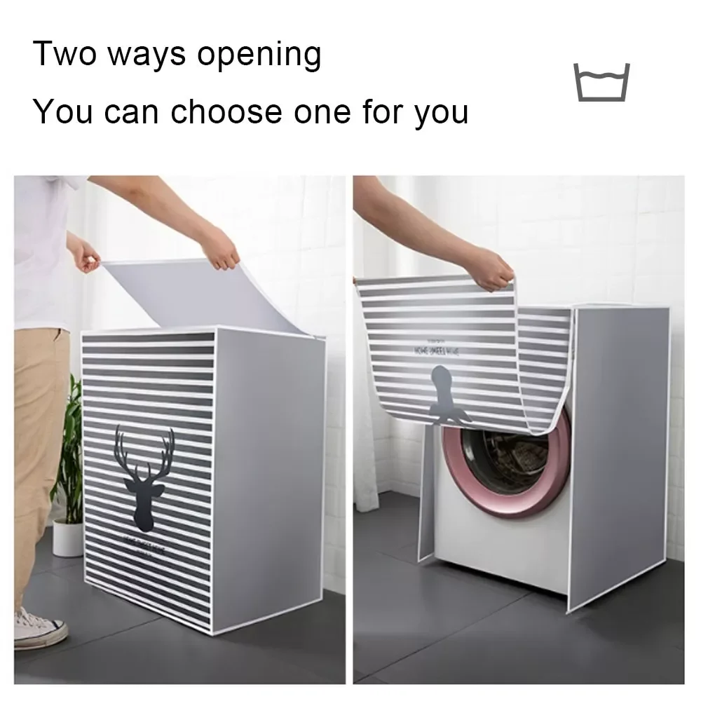 

Automatic Roller Washer Sunscreen Washing Machine Waterproof Cover Dryer Polyester Silver Dustproof Washing Machine Cover