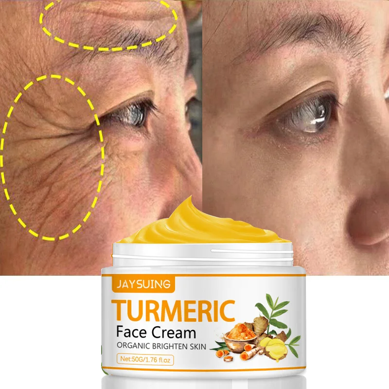 

Turmeric Wrinkle Removal Face Cream Fade Fine Line Firming Brighten Skin Care Whitening Moisturizing Anti-Aging Korean Cosmetics