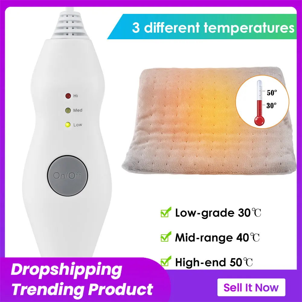 

60*30cm Microplush Electric Therapy Heating Pad 3 Level Electric Blanket for Abdomen Waist Back Pain Relief Winter Warmer Pad