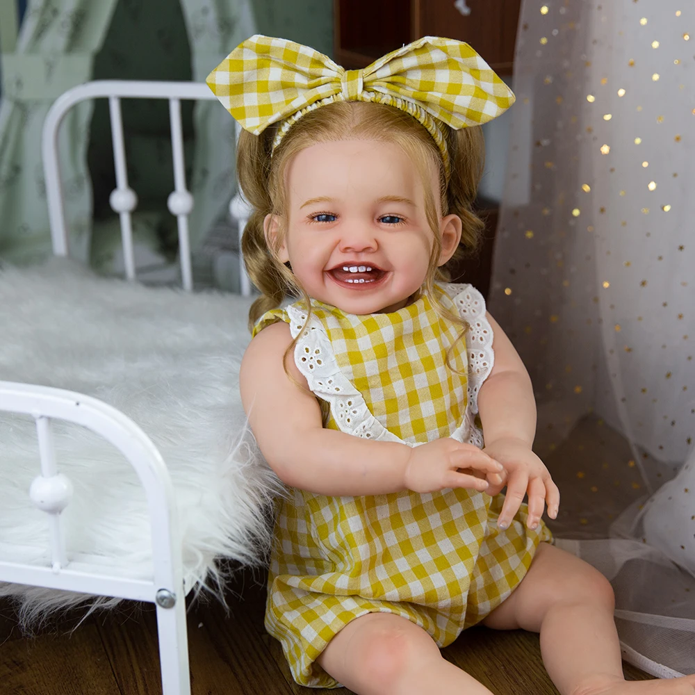 

24" Soft Touch Reborn Doll with Teeth Lifelike Fashion Baby Gift Toys for Girls