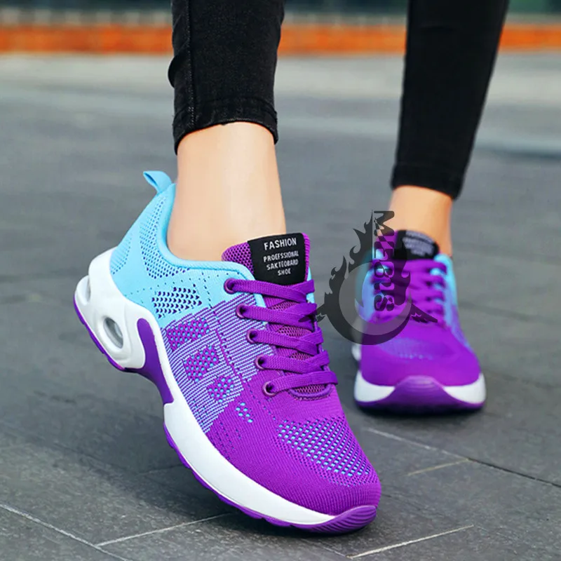 

Женские кроссовки с воздушной подушкой, легкие дышащие амортизирующие кроссовки, повседневная спортивная обувь для бега, Женская Вулканиз...