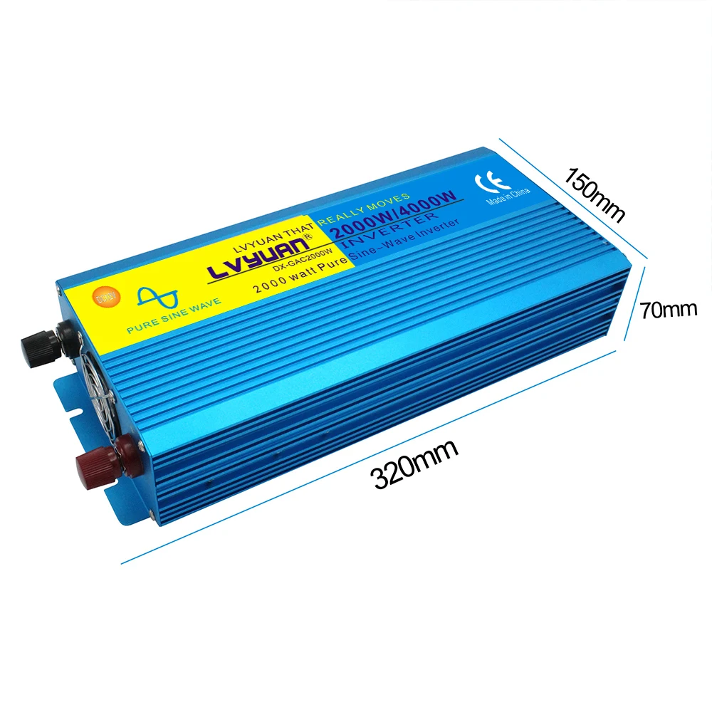 $129.99 PURE SINE WAVE inverter 2000W/4000W DC 12V/24V To AC 110V 100V LED Digital Display Voltage Converter US socket Auto Accessories