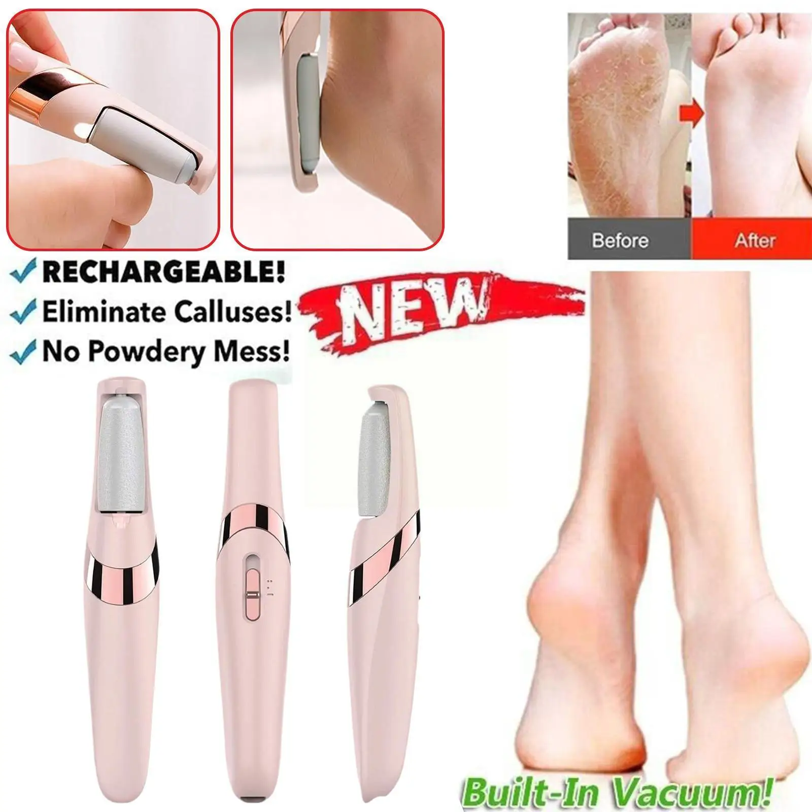 

Callus Remover Pedicure Tool Electric Foot Dead Skin Skin USB Machine Dead Remover Care Grinder Pedicure Skin Tool Foot Cal F1A0