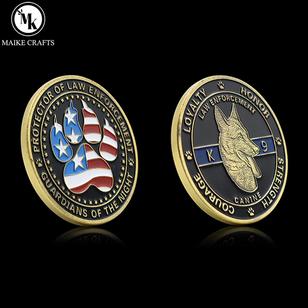 Памятная монета полиции животных/американской военной собаки K9 металлическая