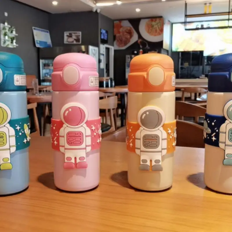 

Stainless Steel Insulated Cup 500ml Cartoon Astronaut Insulated Bottle Straw Cup Water Cup Student Children's Drinkware Gift