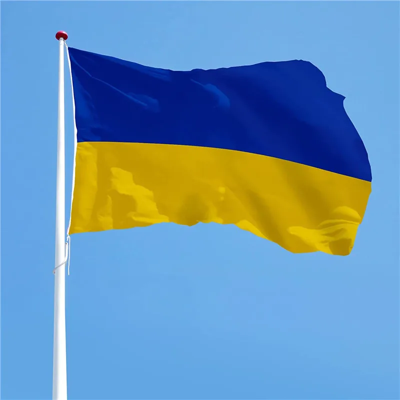 

NEW Ukraine National flag 90X150cm Hanging Polyester Blue Yellow UA UKR Ukrainian National Flags For Decoration