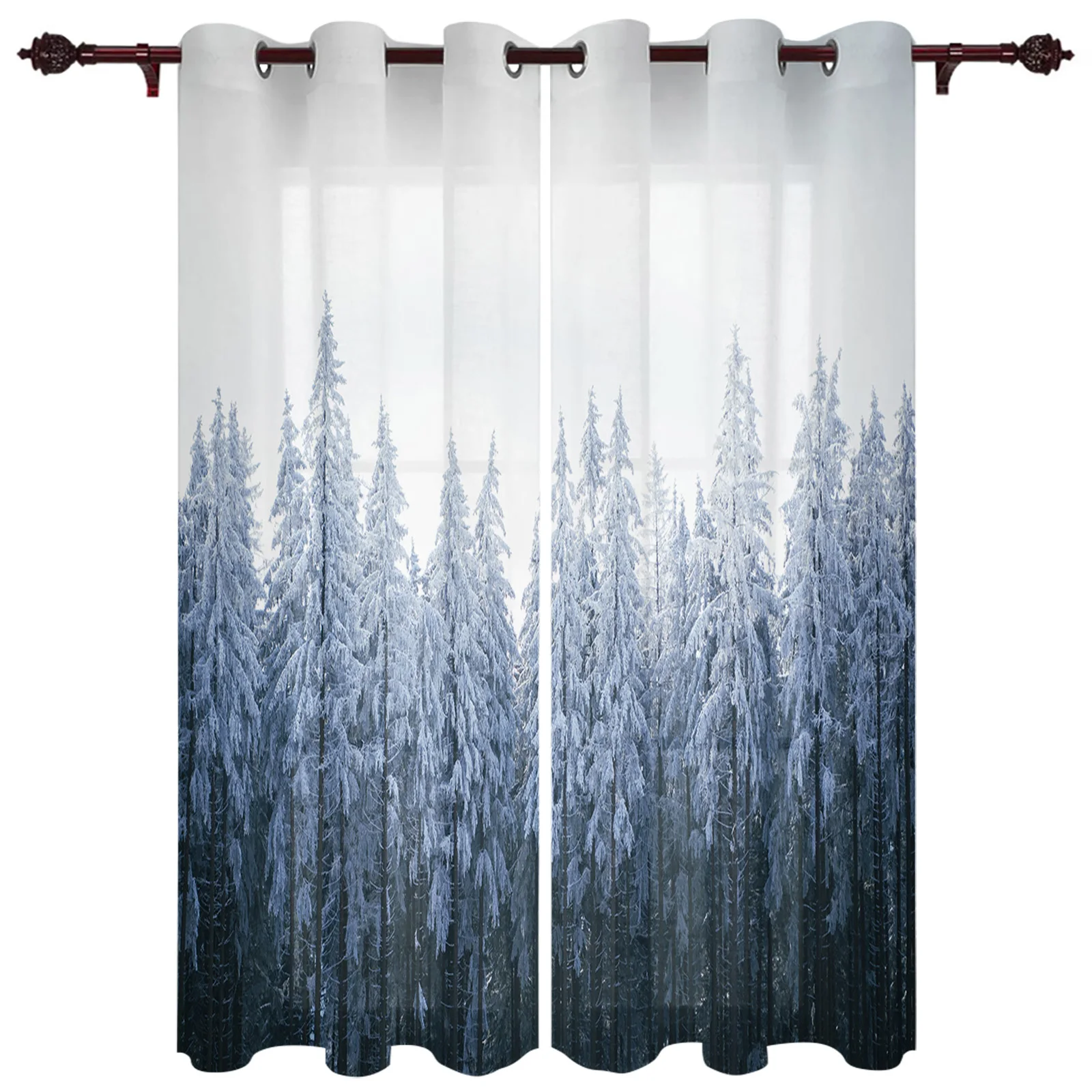 

Шторы с градиентом в виде снежинок, с принтом, для кухни, гостиной, декор для спальни, балкона, базовые домашние драпировки