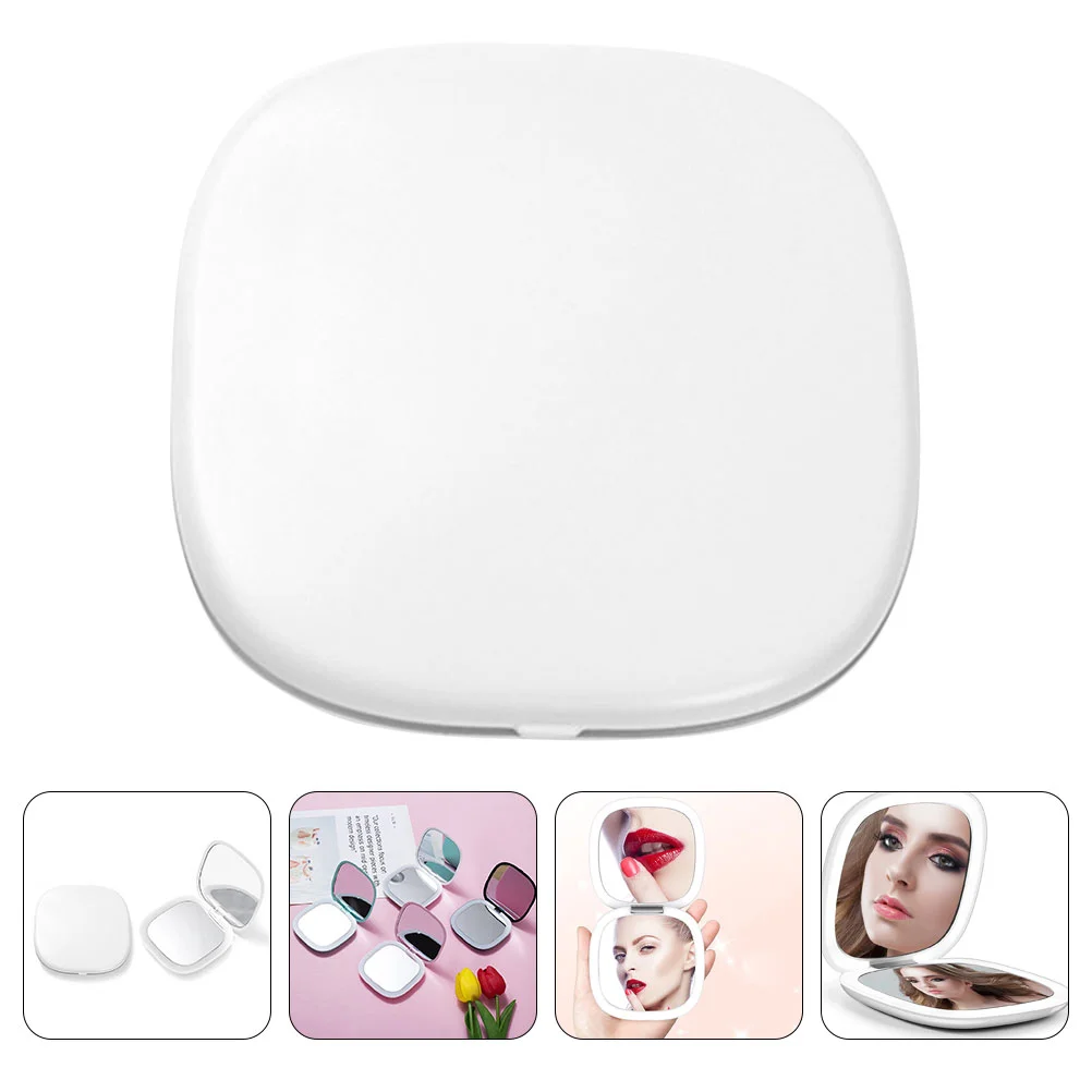 

Mirror Makeup Mirrors Led Travel Lights Pocket Compact Folding Portable Vanity Light Women Outdoor Accessory Convenient Sided