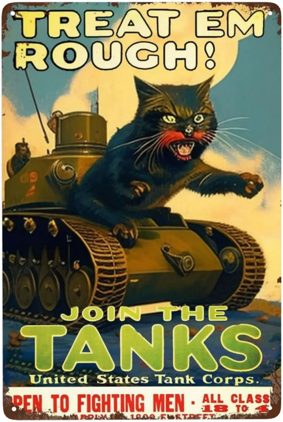 Tn Metl Sgn Hotel Tret ɾm Rough Br Decor Tnk Ct Humoro Tone Vntge Mltrstc Relsm Wll Bohemn Mn Cve Pub Heroc